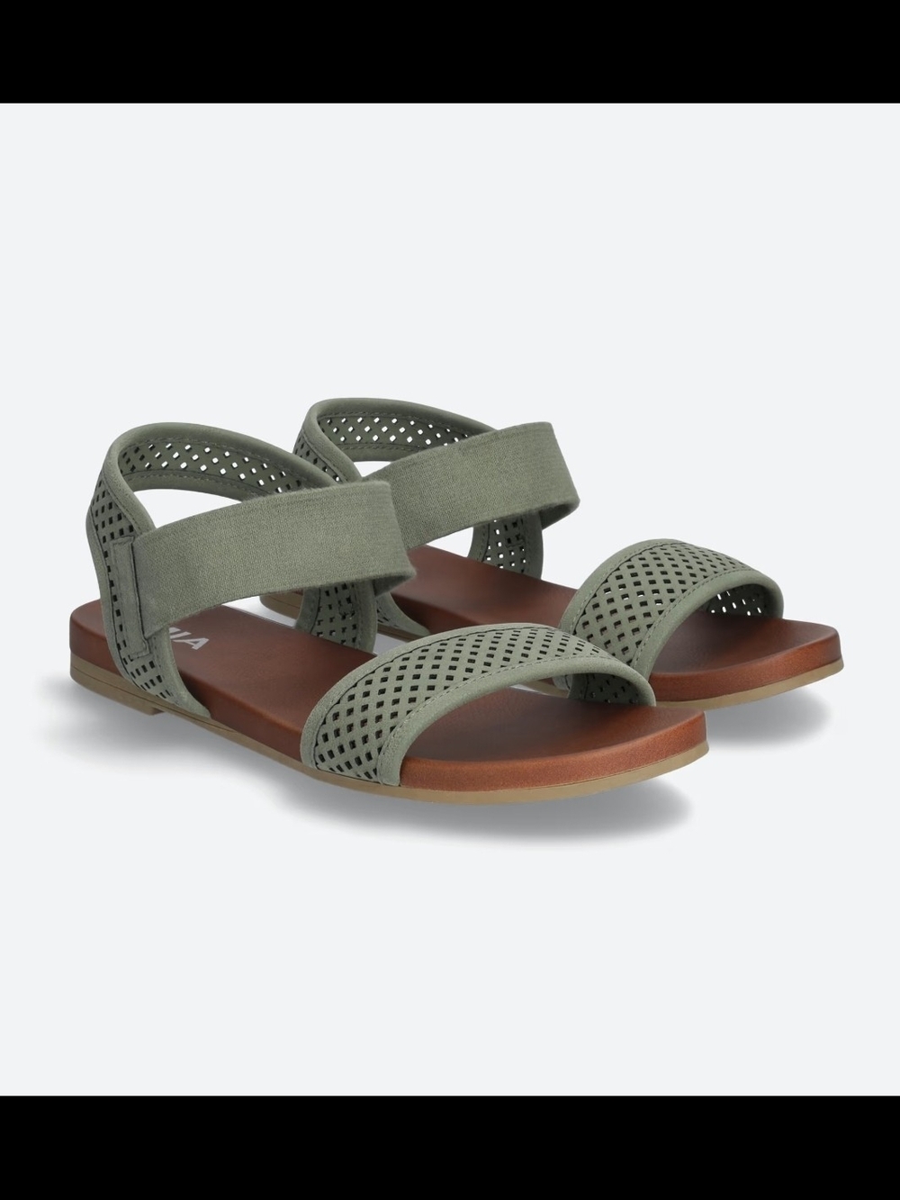 MIA Sohmi Olive Green Perforated Strappy Sandals